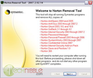 Remove System Tool Symantec