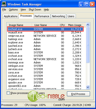 Svchost.Exe 100 Cpu Windows Xp Patch