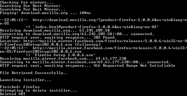 win-get.exe Downloading Firefox