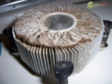 Computer heatsink blocked by cigarette tar and dust Computer heatsink blocked by cigarette tar and dust