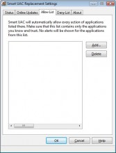 Smart UAC - Allow List