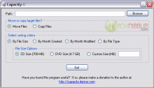 Capacity - Seperate Files into CD and DVD sized Folders Capacity - Seperate Files into CD and DVD sized Folders