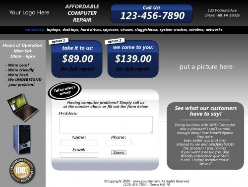 Tech Site Builder Blue Theme Tech Site Builder Blue Theme