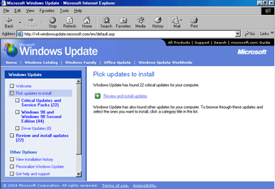 Windows Update: Pick Updates to Install