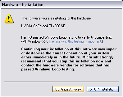 Windows Logo Testing popup during installation