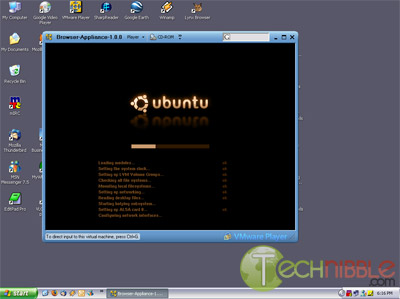 Loading the Ubuntu based Browser Appliance in Windows XP