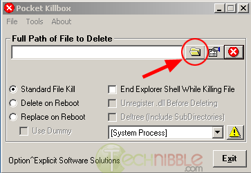 Killbox: Selecting the file to delete