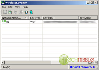 WirelessKeyView: View WEP or WPA Keys