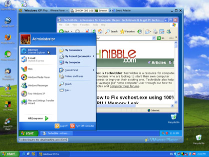 Windows XP Virtual Machine