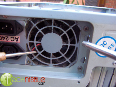 Cleaning the Power Supply Fan