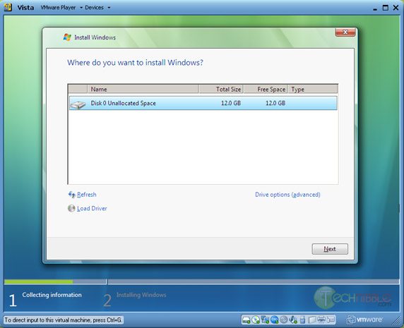 Virtual Machine sees a 12 gig drive Virtual Machine sees a 12 gig drive