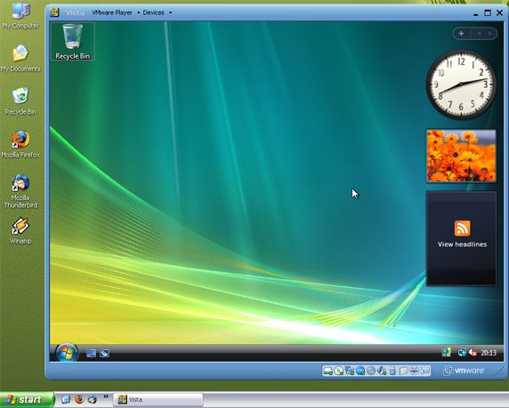 Running Vista within XP via Virtual Machine