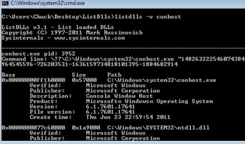 Analyze DLL Files with ListDLLs