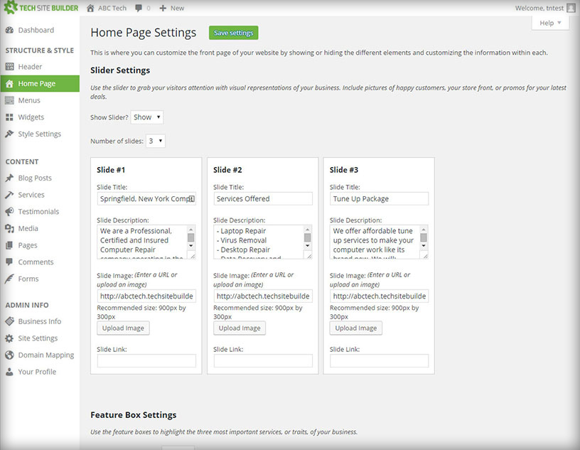 techsitebuilder-slidersettings