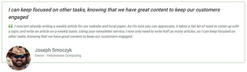 Technibble's member testionial for MSP marketing