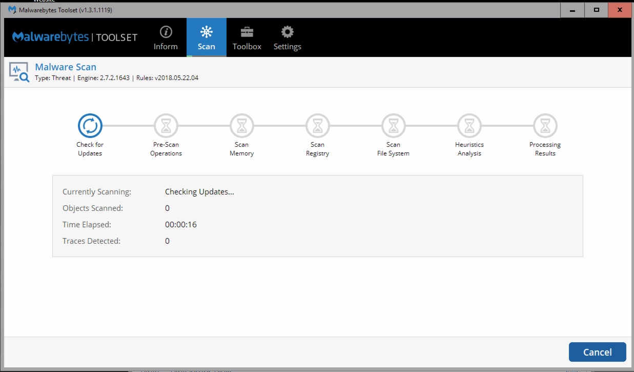 MBTS malware scan