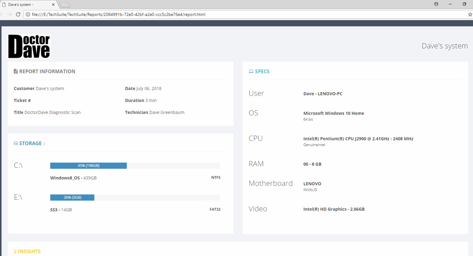 techsuite detailed report