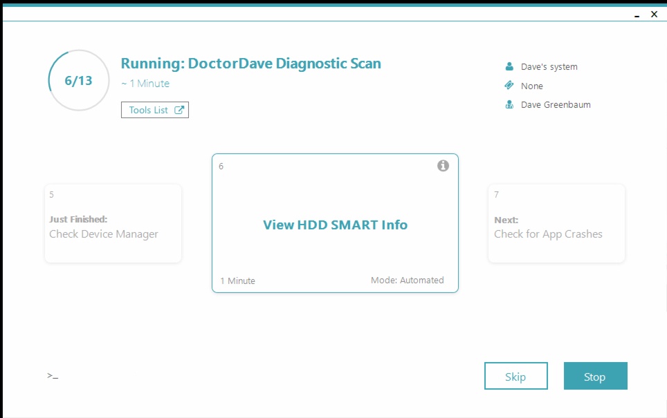 techsuite while scanning