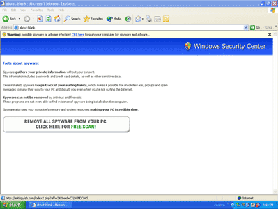 Fake Windows Security Center