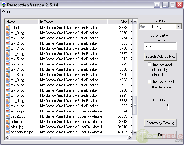 Recovering Files using Restoration
